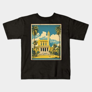 Art Museum Sao Paulo Brazil Vintage Tourism Travel Poster Kids T-Shirt